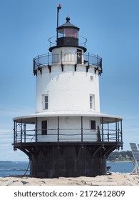 Short And Stumpy Lighthouse Off The Maine Coastline