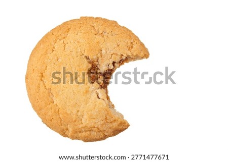 shortbread cookie isolated on white background. Top view. Flat lay