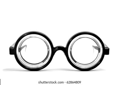 short-sighted glasses isolated on a white background