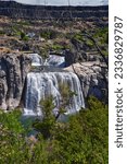 Shoshone Falls on the Snake River as viewed from the hiking trail. Twin Falls by Pillar Falls by Milner Dam Idaho. USA