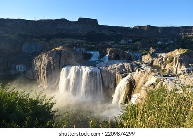 Shoshone Falls. Waterfall seen on evening light. Twin Falls, Idaho, USA. - Shutterstock ID 2209874299