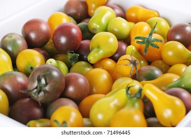 Shot Of Baby Heirloom Tomatoes From The Garden