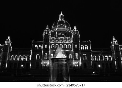 Shot Of BC Legislature During Night