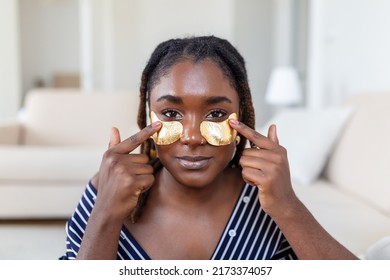 Shot Of A Beautiful African Woman Wearing Under-eye Gel Patches As Part Of Her Beauty Regime