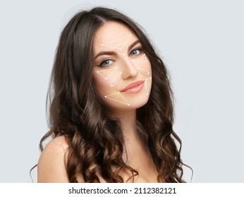 Shot of a beautiful woman. cosmetology concept.Hyaluronic acid injections for specific areas.