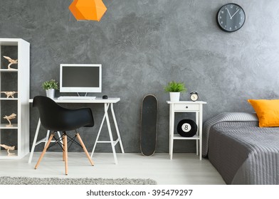 Shot Of A Bedroom In A Modern Apartment