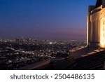 Shot at blue hour of Downtown Los Angeles from Griffith Observatory in California