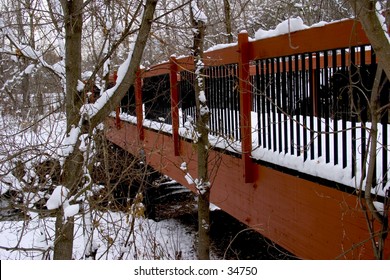 shot of bridge in winter