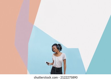 Shot Of A Cheerful Young Woman Dancing Outside And Listening To Music On Her Phone With Her Eyes Closed