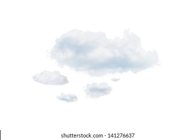 Shot Of Clouds, Isolated On White Background