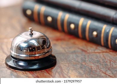 Shot Of A Desk Bell In Hotel