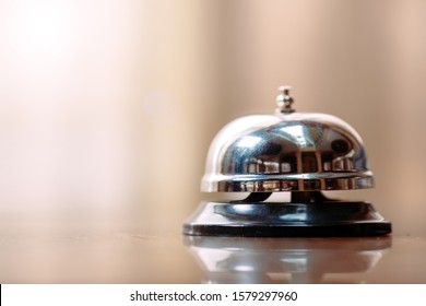 Shot Of A Desk Bell In Hotel