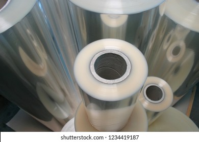 A Shot Of Different Sized Plastic Foil Rolls