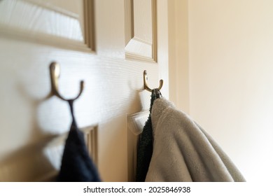 A shot of door hooks in use with a shallow depth of field.  - Powered by Shutterstock