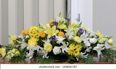 Shot of Flower and candle used for a funeral

