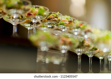 A Shot Focus On Canapés