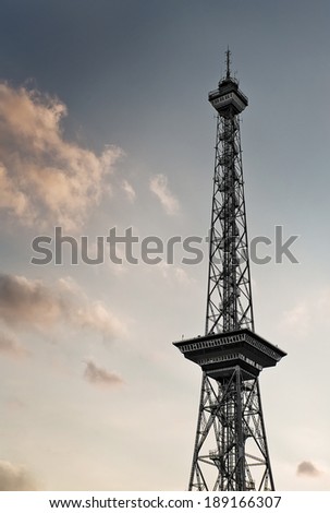 shot of the Funkturm at the exhibition ground ICC in Berlin, Germany
