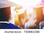 shot of graduation hats during commencement success graduates of the university, Concept education congratulation. Graduation Ceremony ,Congratulated the graduates in University. 