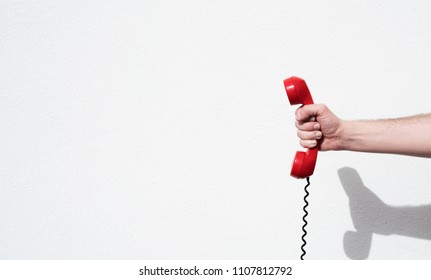 Shot of a landline telephone receiver with copy space for individual text - Shutterstock ID 1107812792