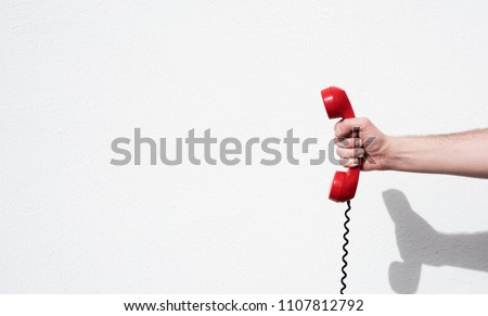 Shot of a landline telephone receiver with copy space for individual text