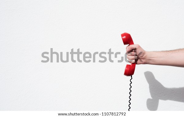 Shot of a landline telephone receiver with copy space for individual text