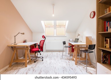Shot of a modern study in an attic