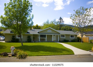 Shot Of A Northern California Suburban Home