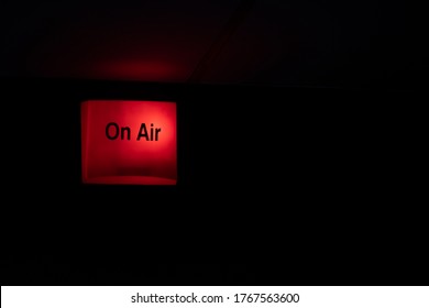 Shot of an on-air sign in front of a studio