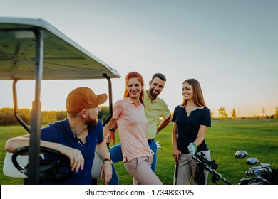 Shot Of People On A Golf Course