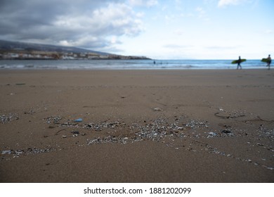 A shot of plastic and microplastic on the beach in the Canary Islands - plastic pollutionA shot of plastic and microplastic on the beach in the Canary Islands - plastic pollution