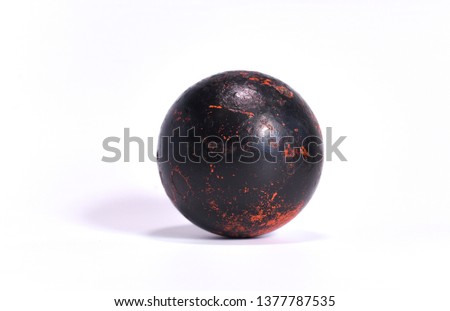 shot put isolated on white background. selective focus.
