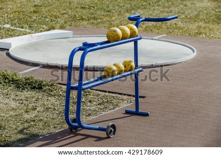 shot put stand at  stadium