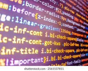 Shot of a screen of a trading platform. Computer code background. Timeboard in the modern airport. Software log in linux. Multiple exposure red binary code lines. Programming concept.