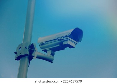 Shot of a security camera concept of surveillance . - Shutterstock ID 2257657579