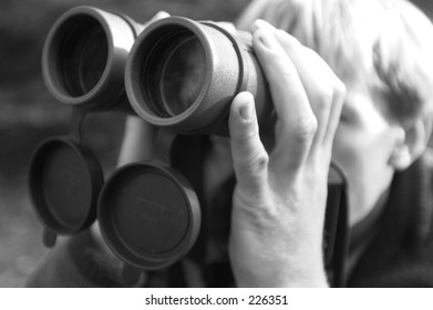 Shot Of Someone Looking Through Binoculars