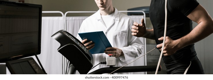 Shot Of A Sportsman During A Cardiac Diagnostic Test