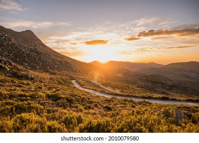 Shot of Swartberg Pass during sunset in the Little Karoo Western Cape South Africa - Shutterstock ID 2010079580