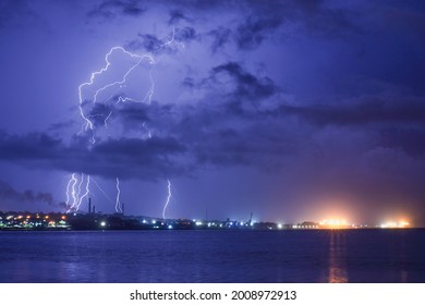 A Shot Of Thunderstorm In Matanzas Bay Cuba