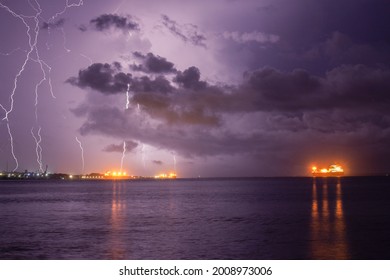 A Shot Of Thunderstorm In Matanzas Bay Cuba