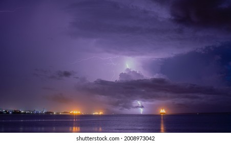 A Shot Of Thunderstorm In Matanzas Bay Cuba