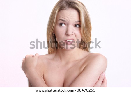 Shot of a young attractive woman making various faces.