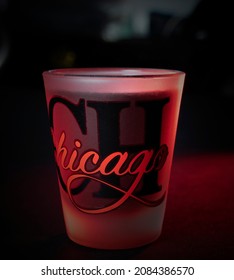 Shotglass red lighting  drink tasty