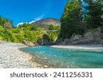 Shotover River and Edith Cavell Bridge, Queenstown, South Island, New Zealand