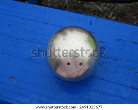 Shotput sitting on a table