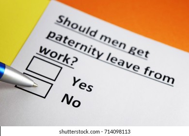 Should Men Get Paternity Leave Yes Stock Photo (Edit Now) 714098116