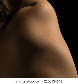 Shoulder. Female Body Texture. Closeup Part Of Woman's Body. Skincare, Healthcare, Hygiene And Medicine Concept. Macro Photography. Art, Natural Beauty Concept. Design For Abstract Artwork, Picture