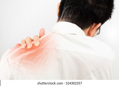 Shoulder Muscle Pain White Background