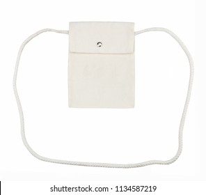 Shoulder Small Fabric Bag Isolated On White Background.