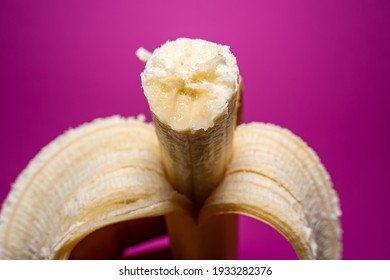 Show a delicious bitten banana