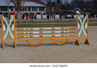 Show Jumping Obstacles On A Show Jumping Arena